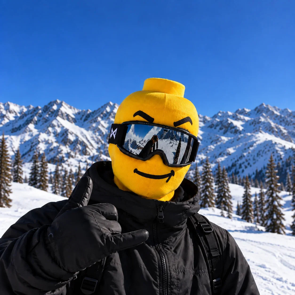 Mask style 2 on the mountain