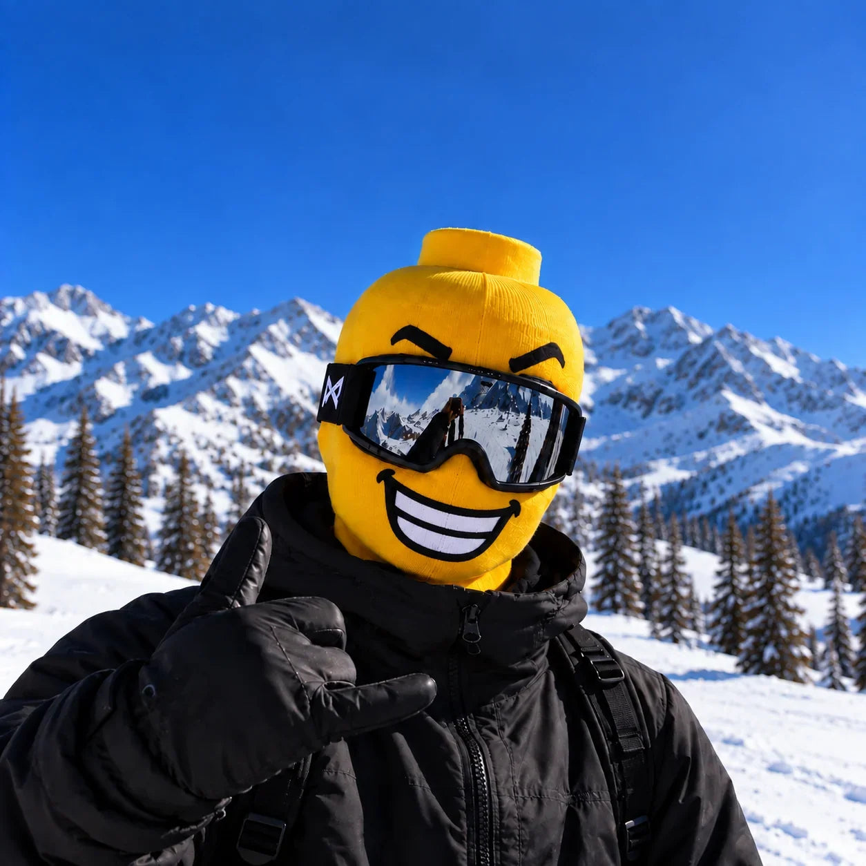 Mask style 3 on the mountain